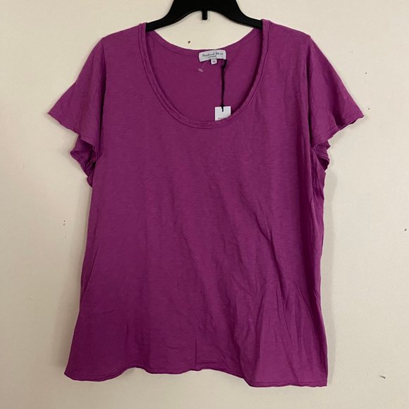 Michael Stars Jana Flutter Sleeve  Tee 2X - Picture 3 of 10